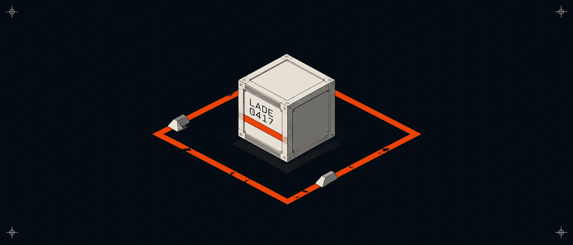 Isometric crate on orange platform